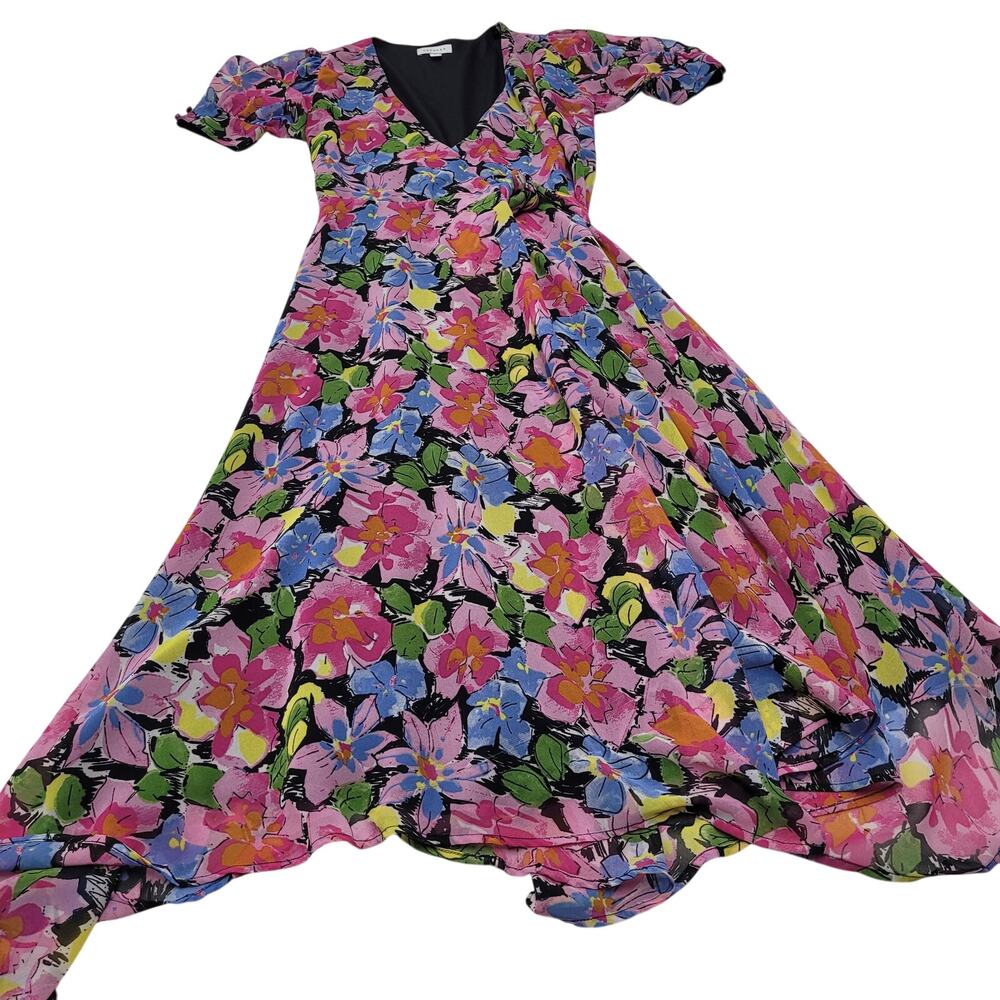 Topshop floral wrap dress midi maxi asymmetrical romantic